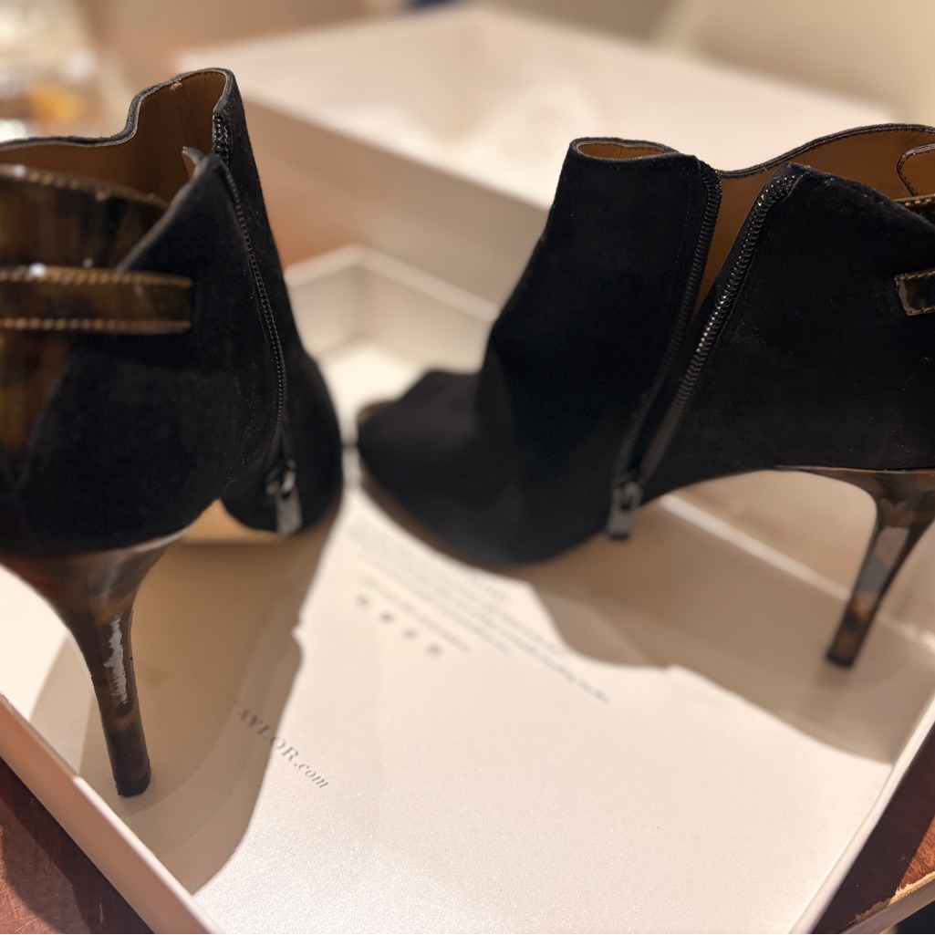 Ann Taylor Black Peep-Toe Heels